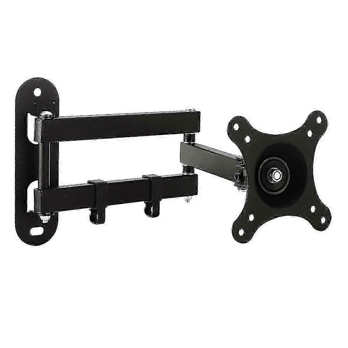 Adjustable Wall Mount Bracket for TV up to 15 Inches, Swivel and Tilt Stand with Horizontal/Vertical Rotation - Black