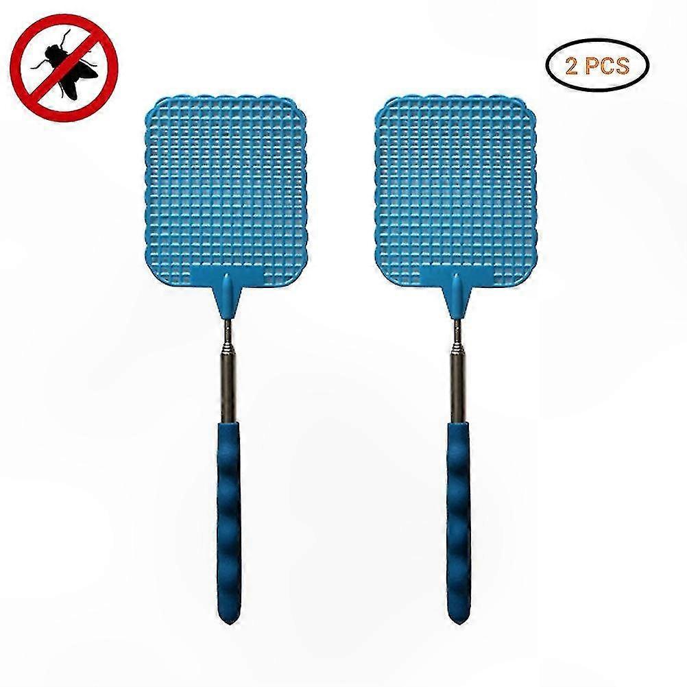 2-Pack Extendable Fly Swatters with Retractable Handles for Easy Use