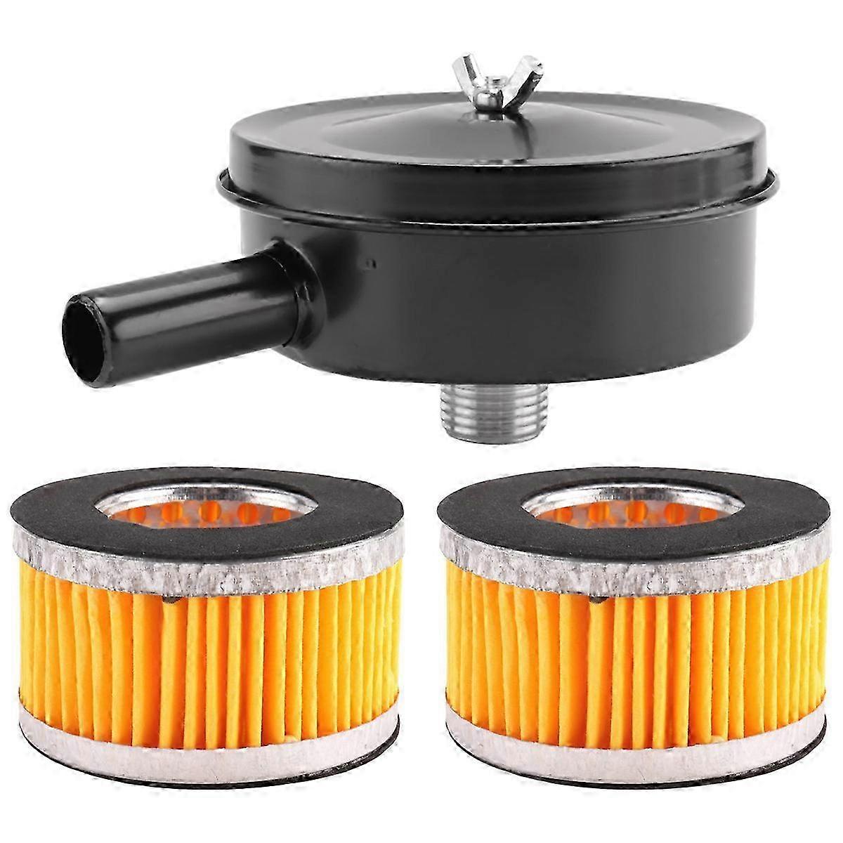 Intake Muffler 20mm Thread,with 2Pc Filter Element for Admitting Port