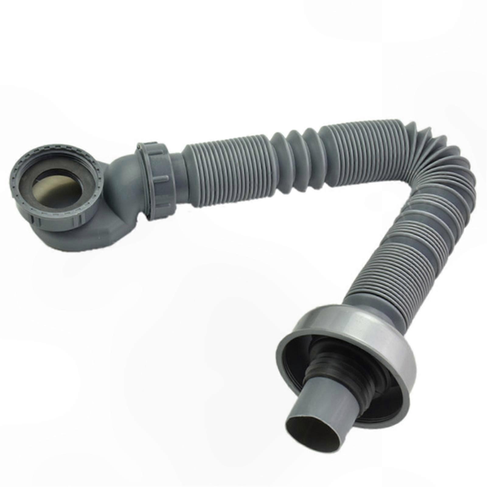 Adjustable 90cm Flexible P-Trap Drain Hose for 45-48mm Threaded Sinks