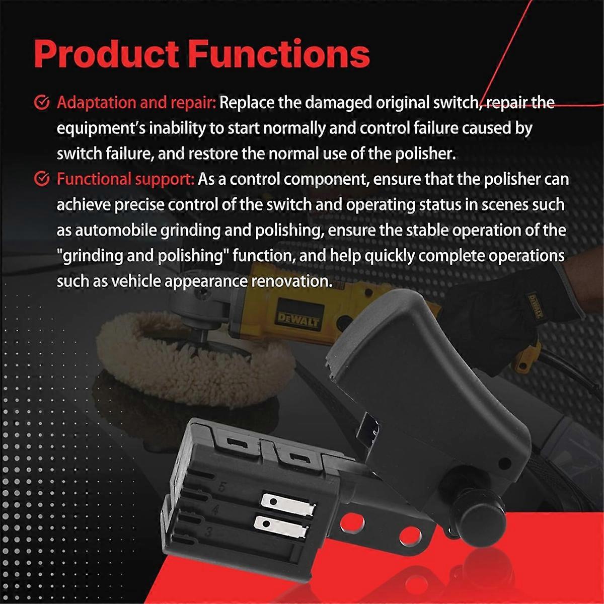 thumbnail image 2 of DeWalt Replacement Polisher Potentiometer DWP849X-B3 DWP849X-AR DWP849X 2 of 12