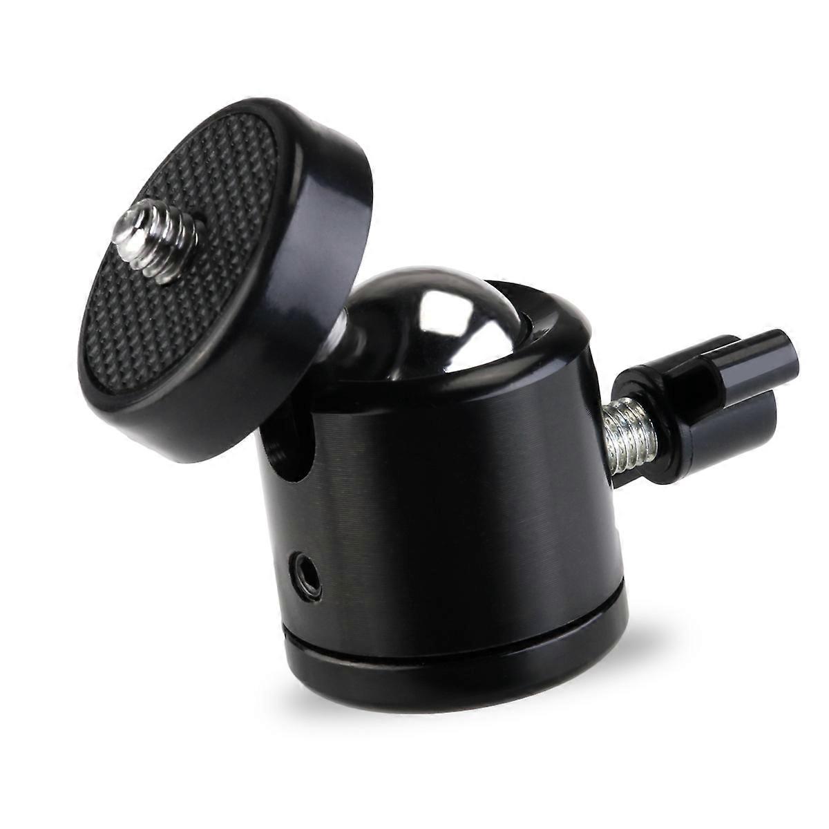 Durable Mini Tripod Head for Camera with 1/4" Thread Black Plastic and Metal 9cm Height 5 5cm