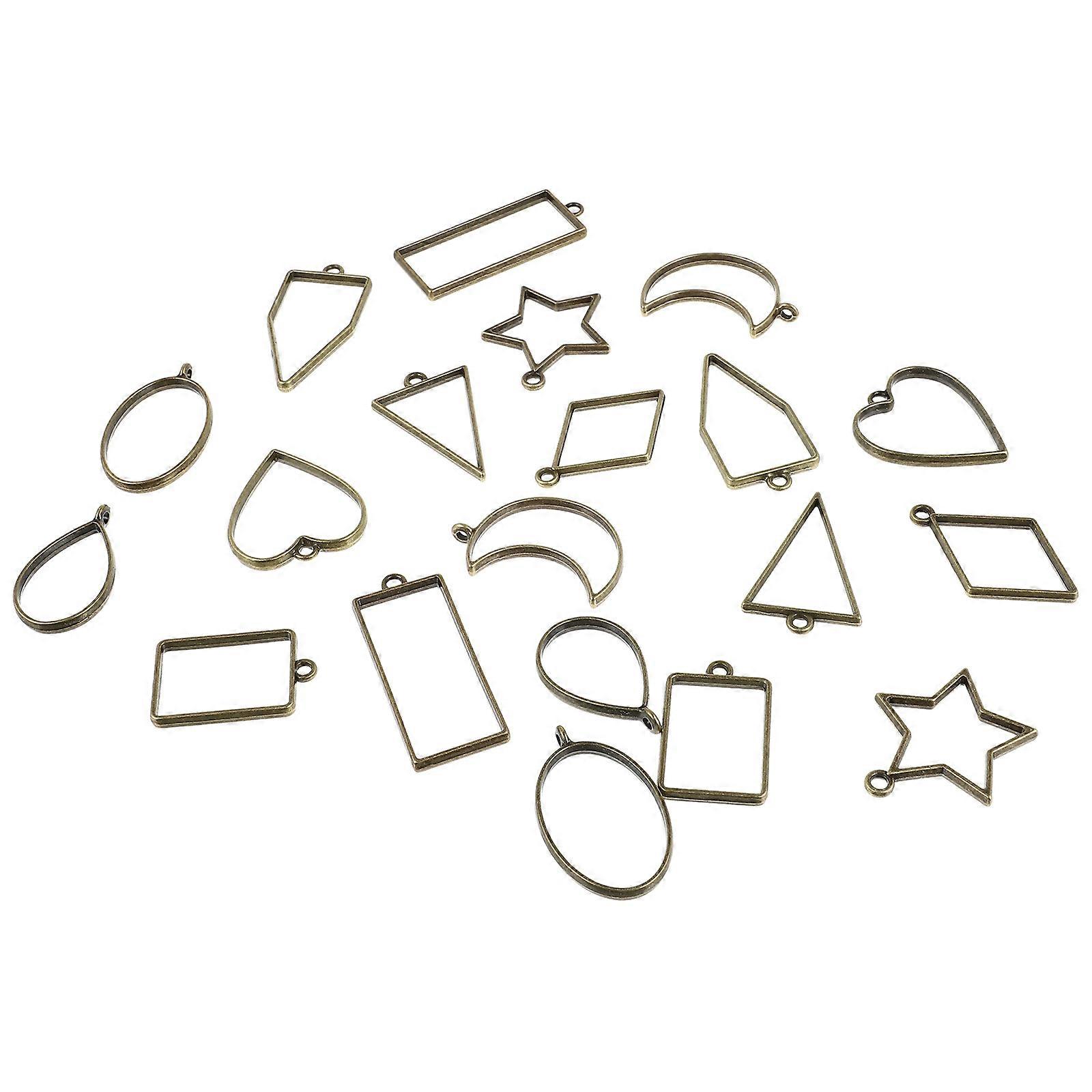 Rotatable Hollow Out Pendant Model for DIY Use 20Pcs Geometry Theme Pendants