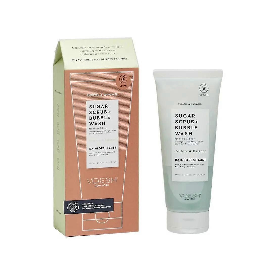 Voesh Sugar Scrub & Foaming Cleanser Rainforest Mist 7.4oz