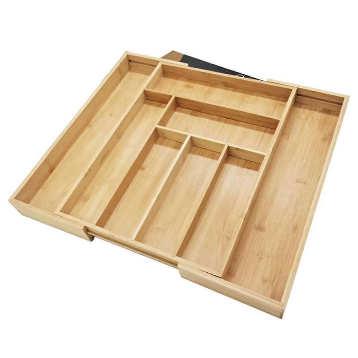 Bamboo Expandable Drawer Organizer for Utensils Holder,Adjustable Cutlery Tray,Wood Drawer Dividers Organizer for Tools