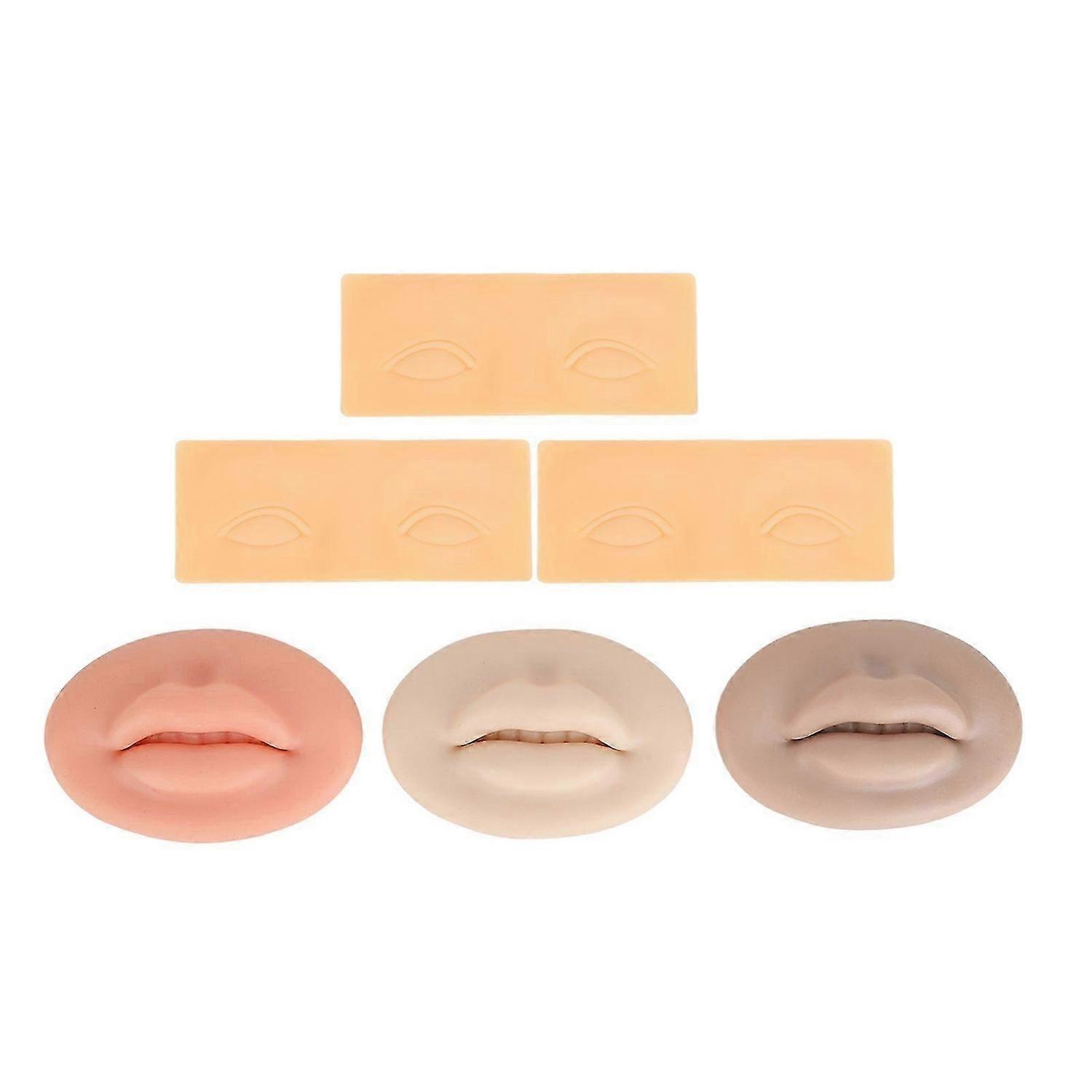 2025 Latest Model 3D Microblading Practice Skin Soft Silicone Lips Eyebrow Eye...