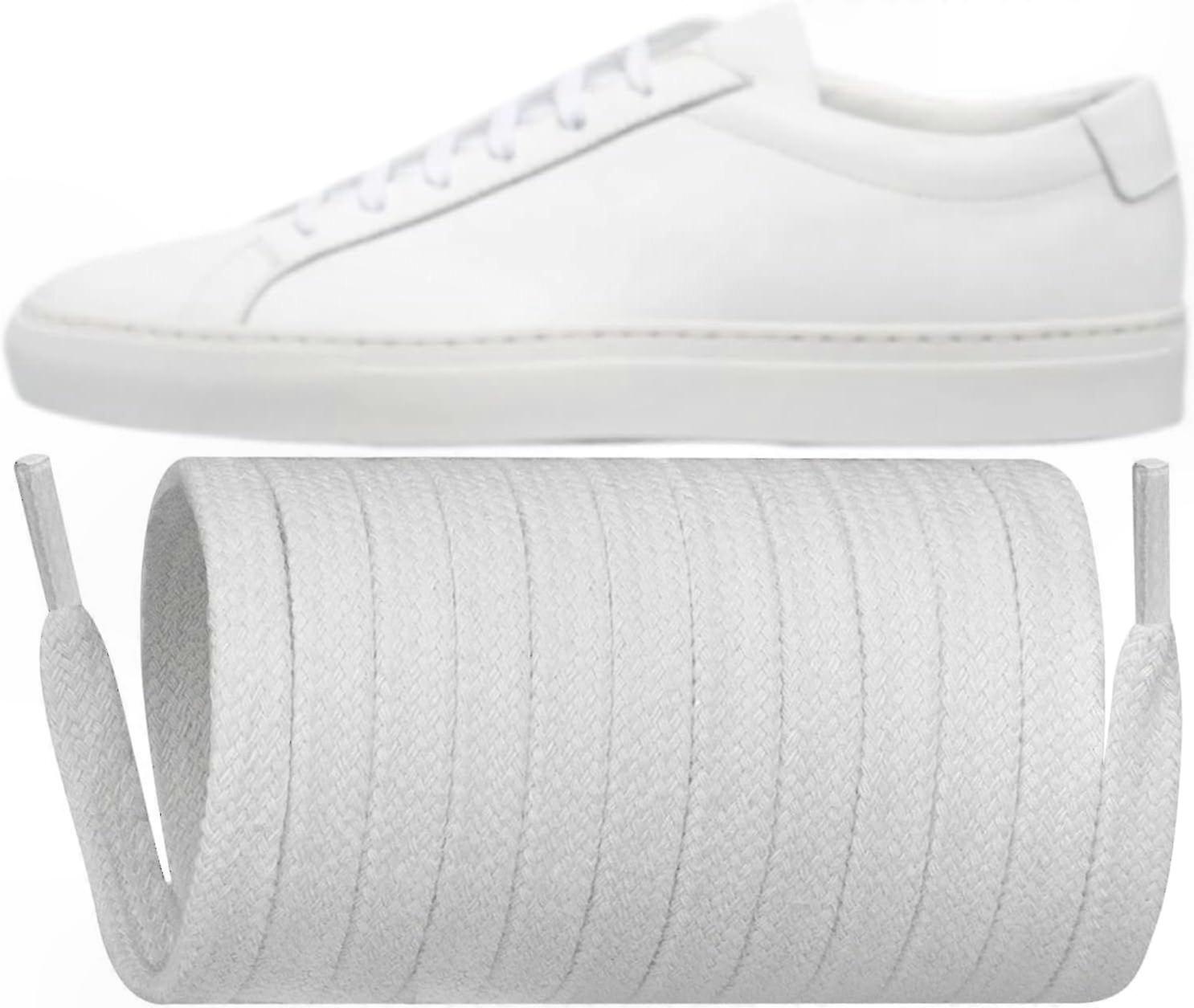 White Flat Shoelaces for Sneakers and Shoes Replacement Strings