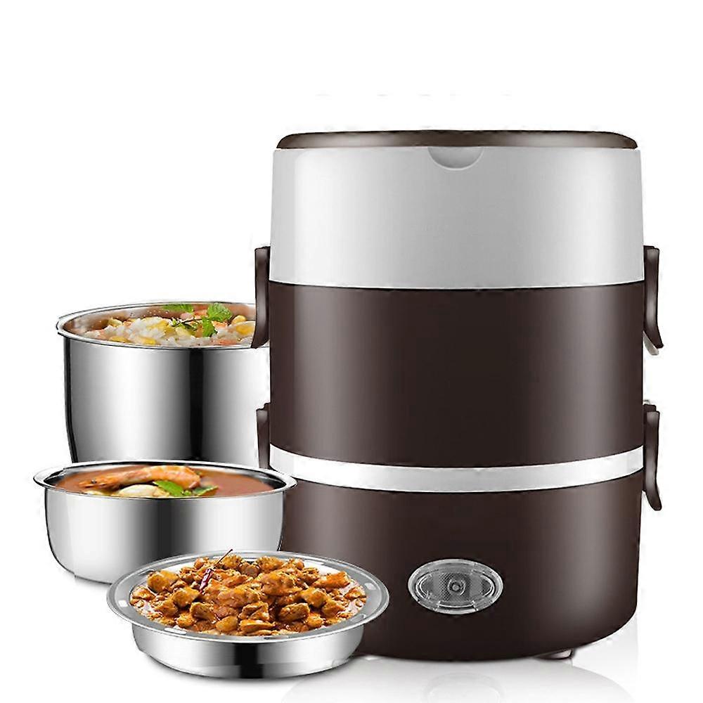 3 Layers Steamer Portable Meal Thermal Heating Lunch Box Food Container Warmer