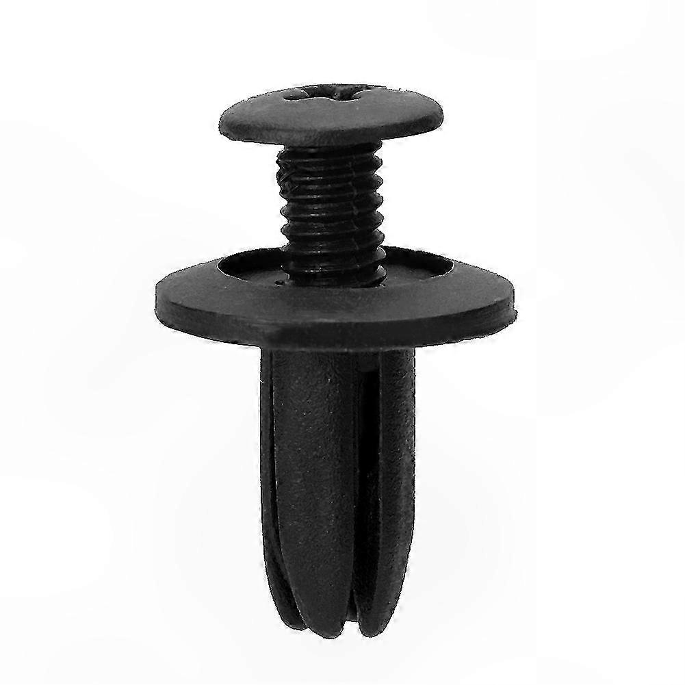 6mm Black Plastic Rivet Clips for Trim Panel, 50 Pieces