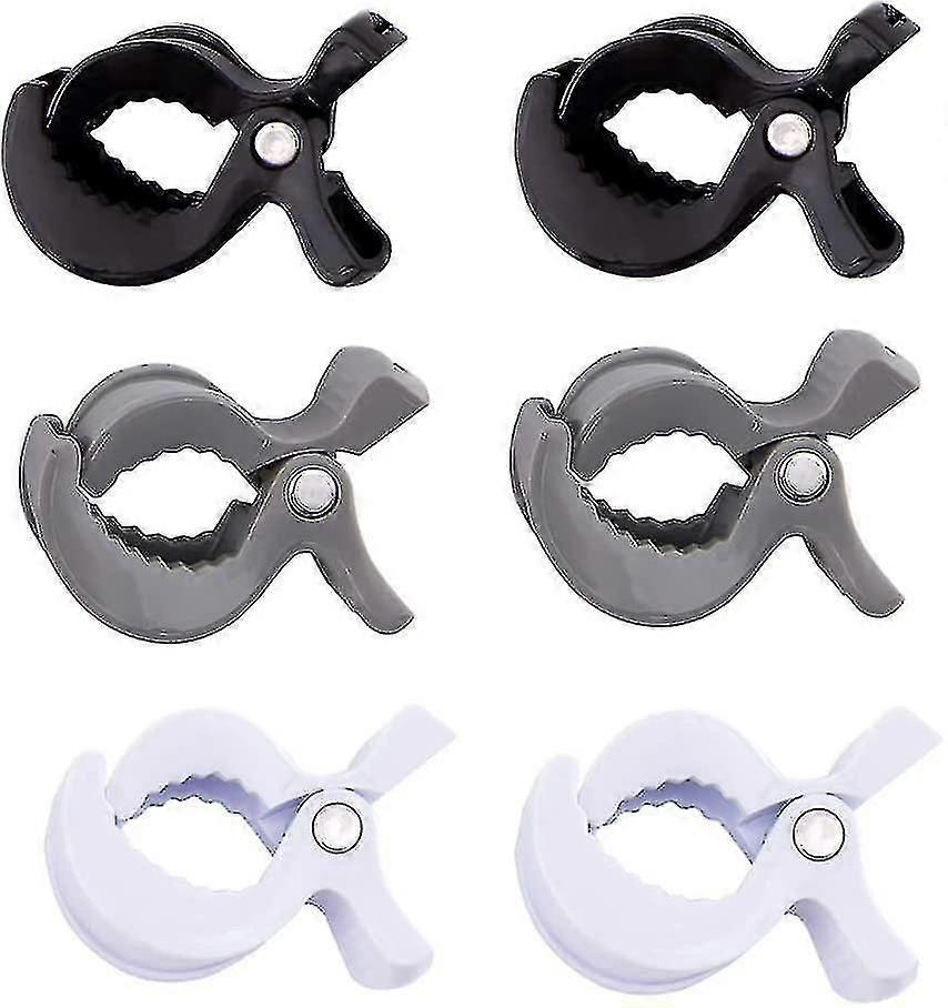 Porte-jouets Universal Stroller Clip (noir & gris & blanc) 6 pièces