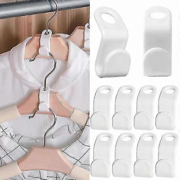 10-Pack Space-Saving Hangers with Hooks for Closet Organization