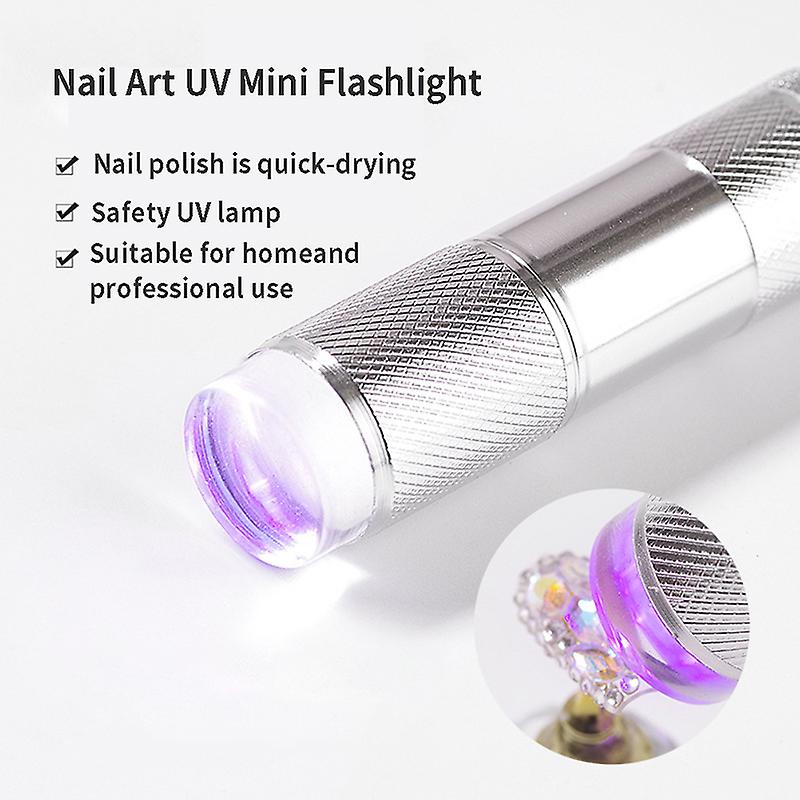 Uv Mini Flashlight With Stamper Portable Silicone Handheld Led Manicure Lamp