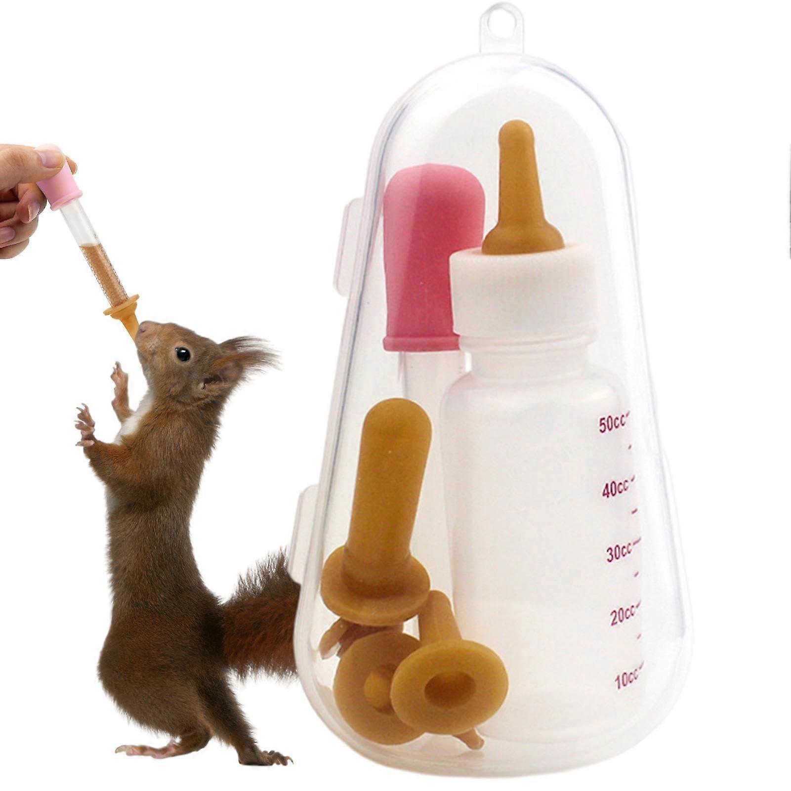 Kitten Bottle Feeding Kit with Nipples and Dropper, Yellow Pacifier, Puppy Milk Feeder for Kittens and Small Animals