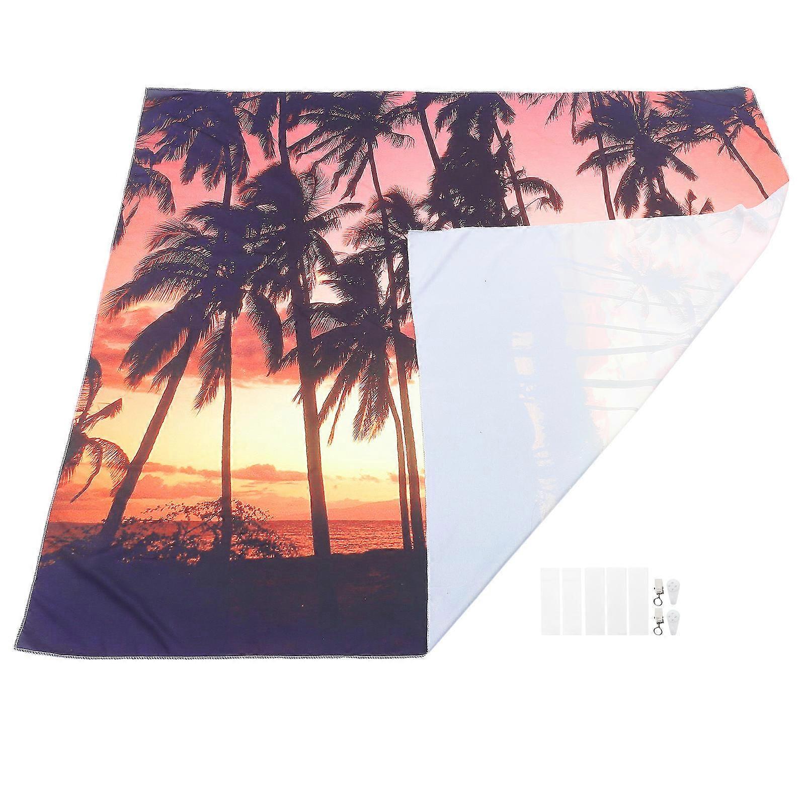 Orange Beach Backdrop Printed Tapestry for Home Decor 1Set