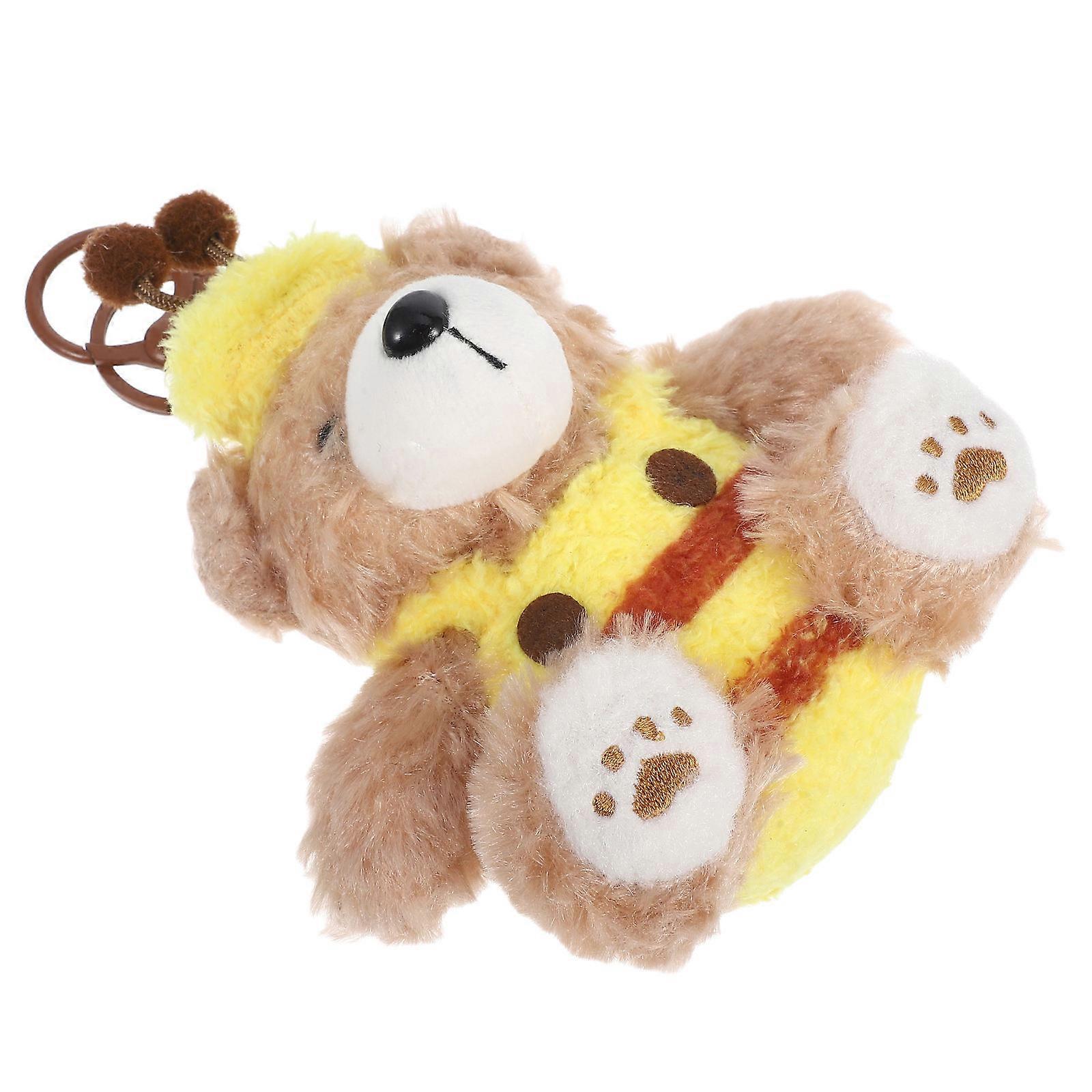 Plush Toy Pendant Cute Bear Keyring for Kids 2Pcs Soft Doll Bag Decoration
