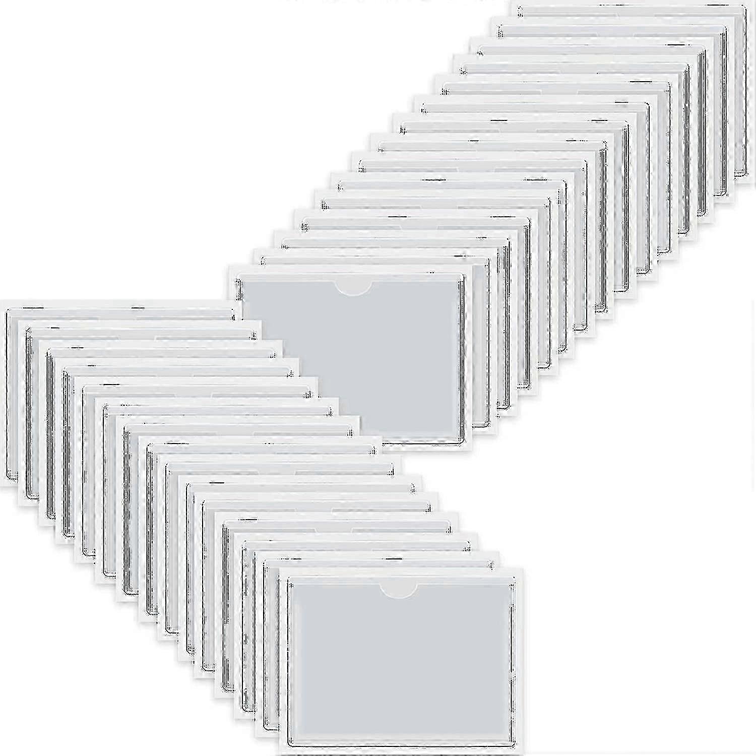 30pcs Self-adhesive Business Card Pockets With Top Open For Loading, Card Holder For Organizing And
