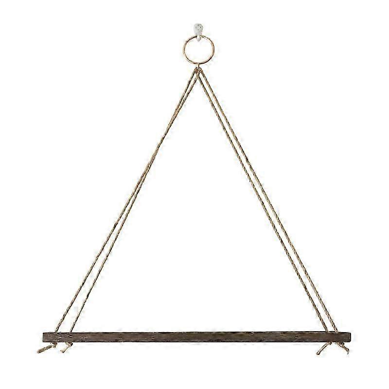 2 Pcs Wooden Floating Shelves With String Rope Hanging Floating Shelves Rustic Distressed Wood Hanging Shelves