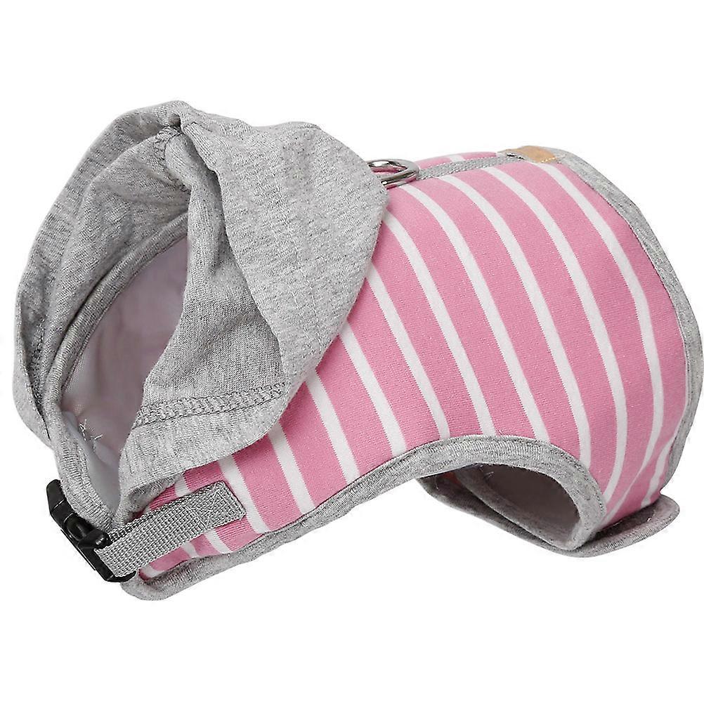 Leash Vest Harness Cat Harness and Leash Stripe Pet Vest for Cats Walking Pink Release Buckle 1Set