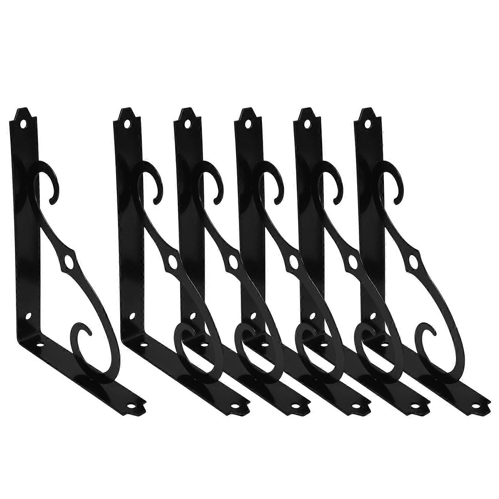 Iron Wall Shelf Brackets Triangle Shelf Bracket Support for Garden 6Pcs