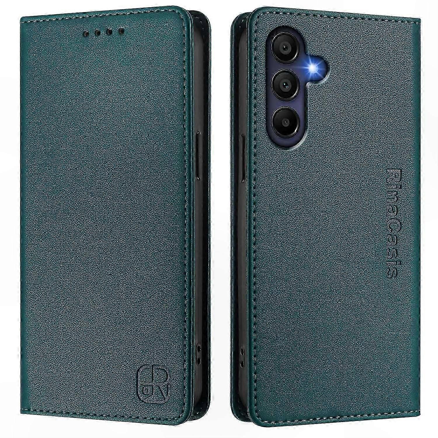 Leather Phone Case with RFID Blocking and Wallet Stand for Galaxy A36 5G