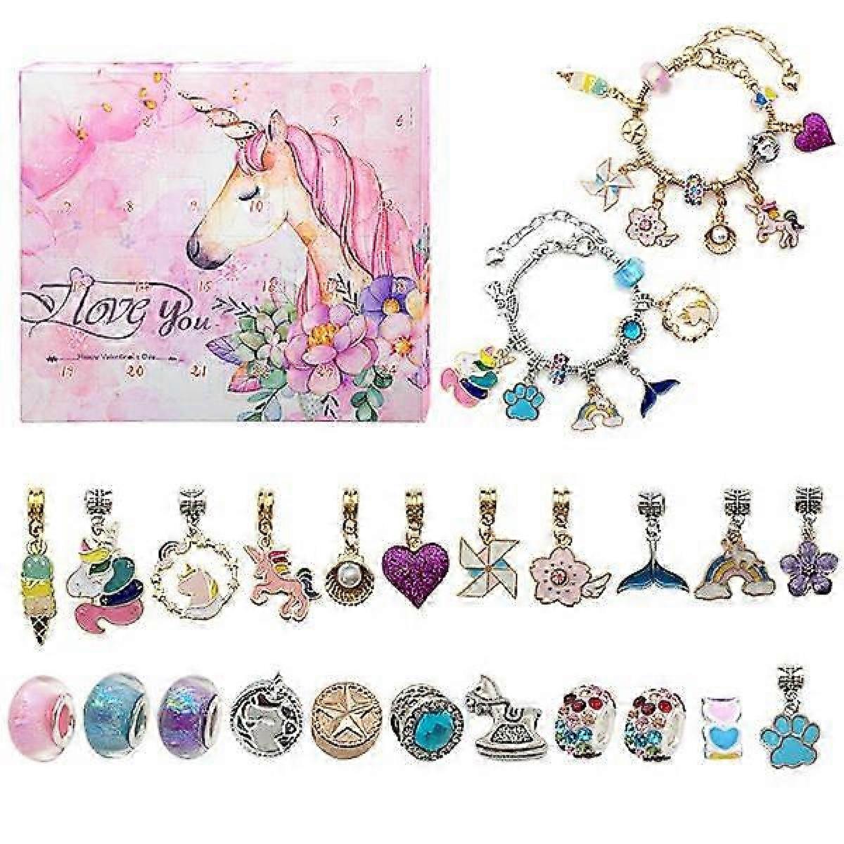 24pcs necklace pendant Christmas countdown calendar blind box multicolor