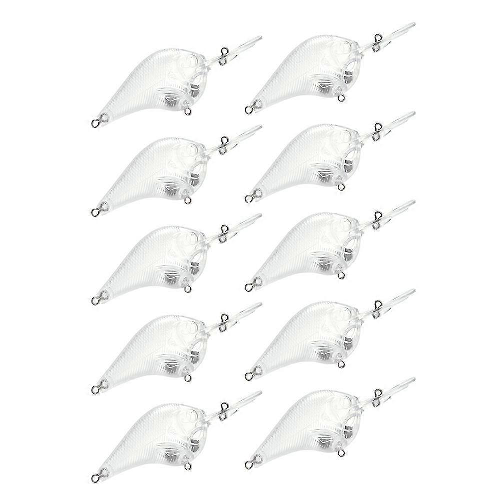 10Pcs Blank Crankbait Unpainted Hard Bait Fishing Lures Tackle DIY Accessory