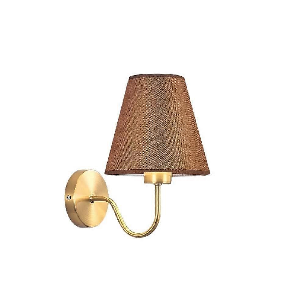 Minimal Style Electroplating Iron Art Wall Sconces with Dustproof Cloth Lampshade for E26/E27 Bulbs in Copper Color for Indoor Use