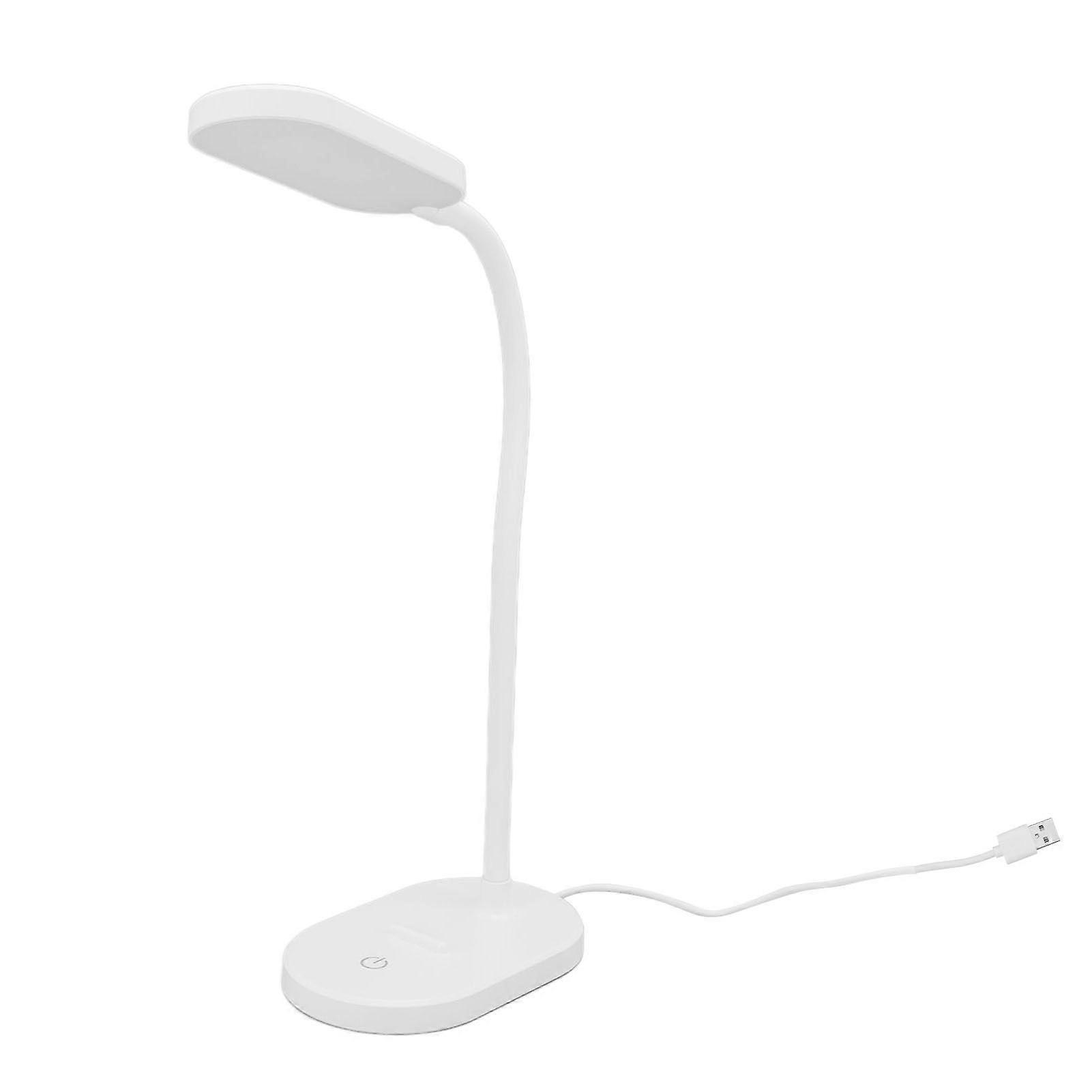 LED Desk Lamp ABS 5V 2.8W 5000K 12 LED Beads Adjustable Neck USB White Light Touch Control Table Lamp for Bedroom