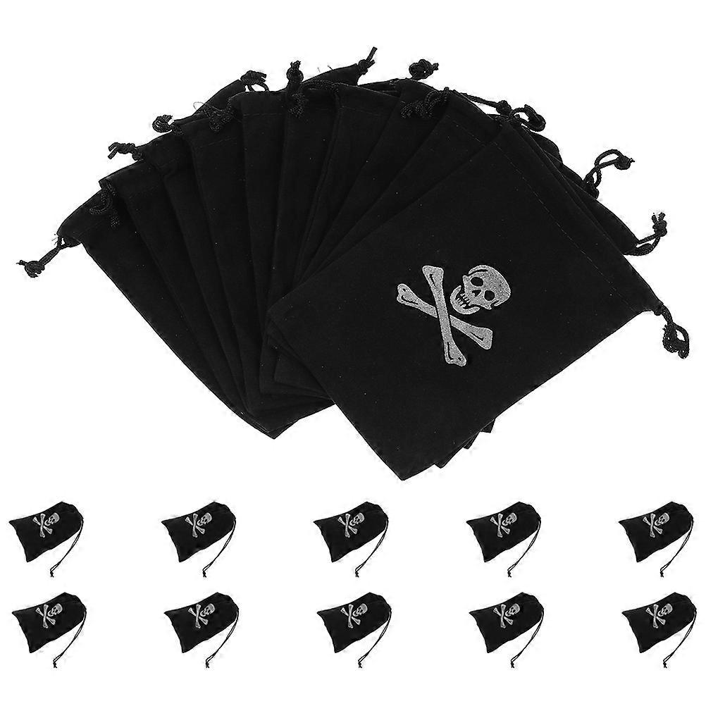 Polyester Coins Pouch for Storage 100Pcs Black Halloween Bag