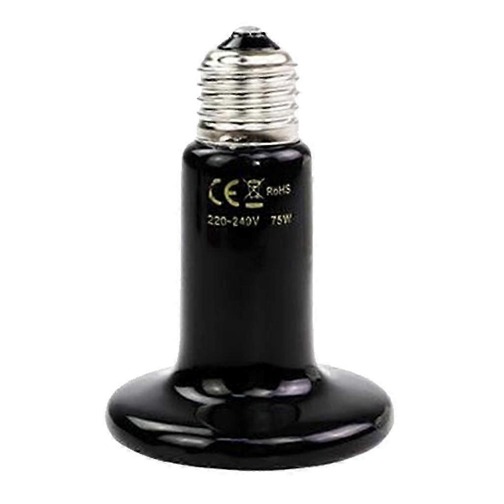 Reptile Heating Lamp Bulb, E27 Ceramic Heater 25-200W Far Infrared Heat Emitter for Reptile Turtle Lizard Pets