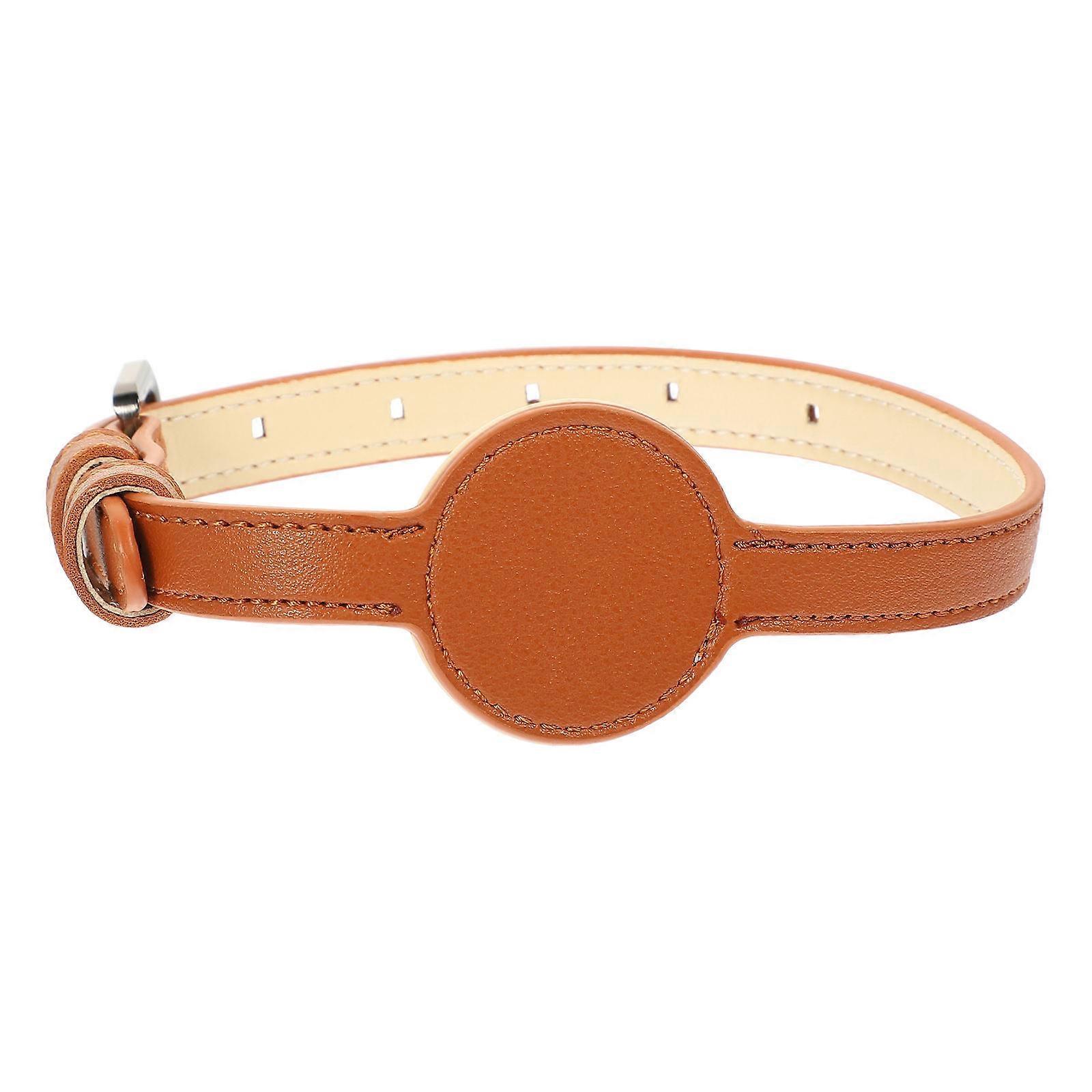 Cat Safety Collar Brown Cat Tracer Collar with Tracer Case 2Pcs