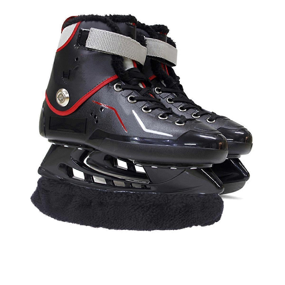 Protective Elastic Skating Cover For Ice Skates And Hockey Skates In Black Suitable For Indoor And Outdoor Skating Practice With 2 Pcs