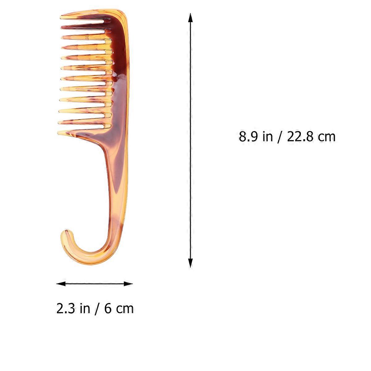 Hairstyle Comb Professional Design Smooth Hair Massage Function Curved Handle Amber 2Pcs