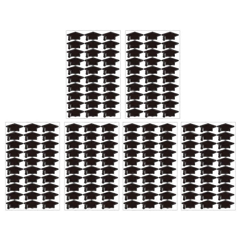 Graduation Hat Sealing Labels for Decor 6 Sheets Doctoral Hat Stickers