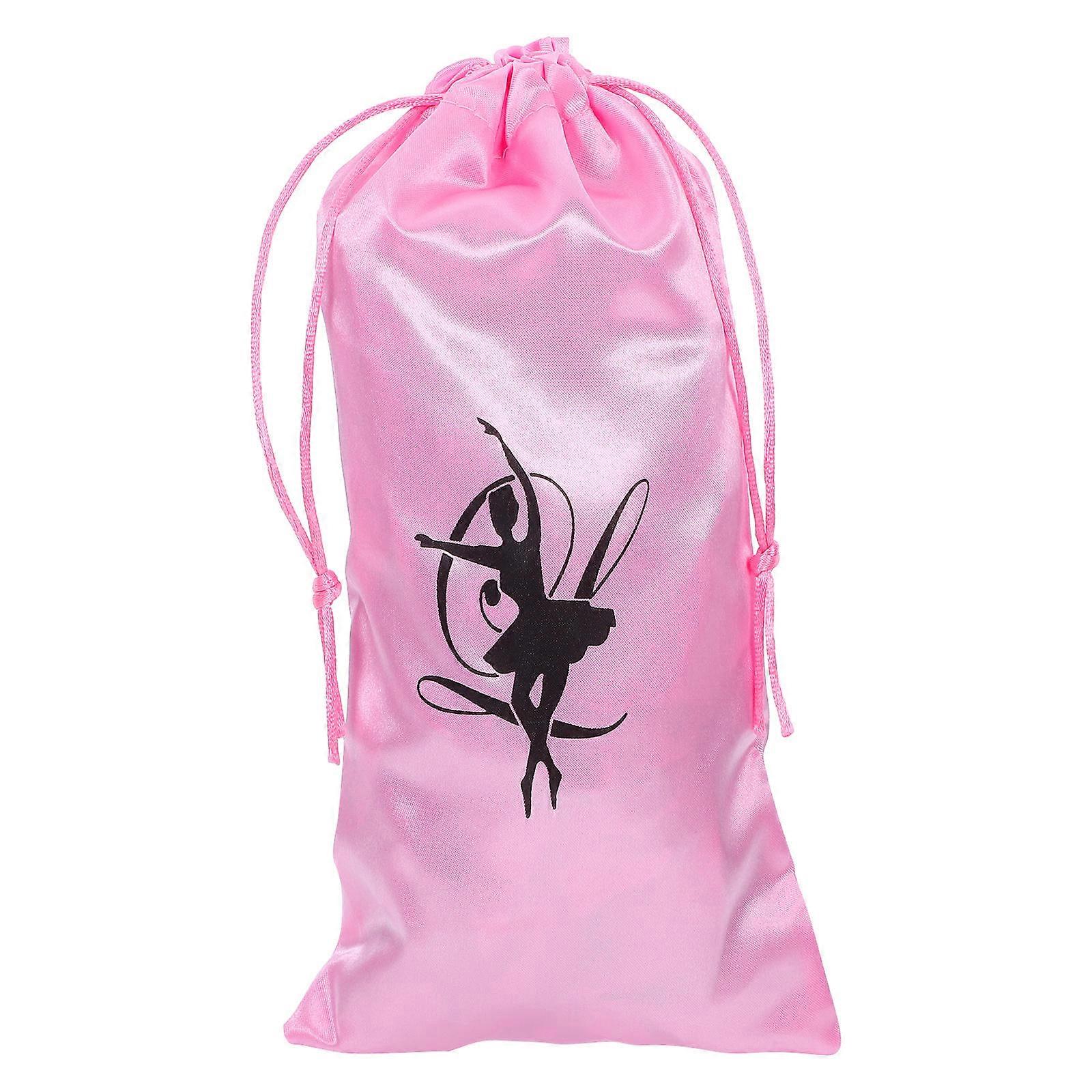 Portable 3Pcs Pink Drawstring Bag For Ballet Shoes Storage And Organization For Girls During Dance Performance