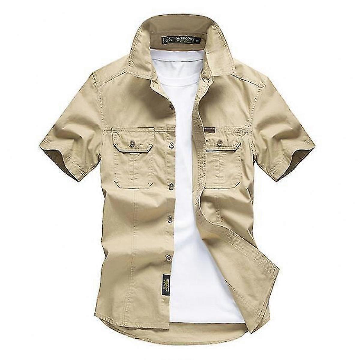 Men's Short Sleeve Solid Colour Work Shirt
