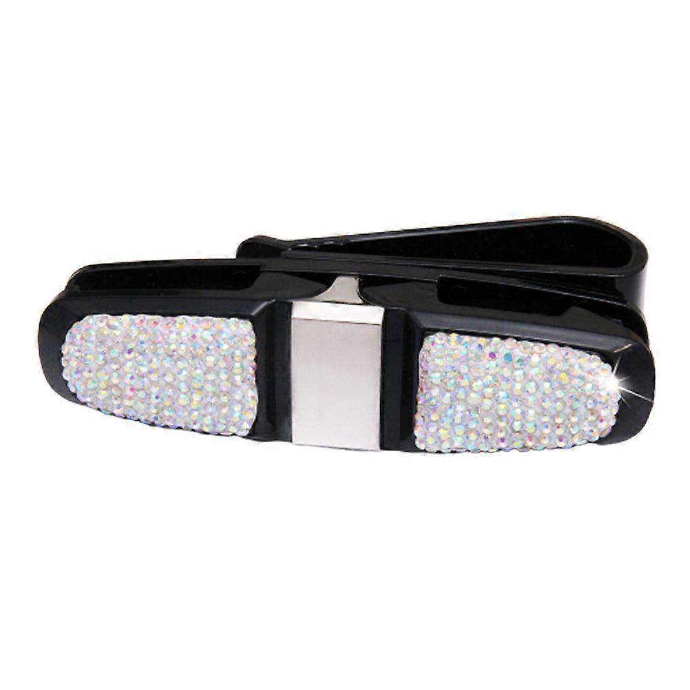 Eyeglass Holder Car Rectangular Shape Rotating Bright White 3.9×1.7×0.9in 1Set