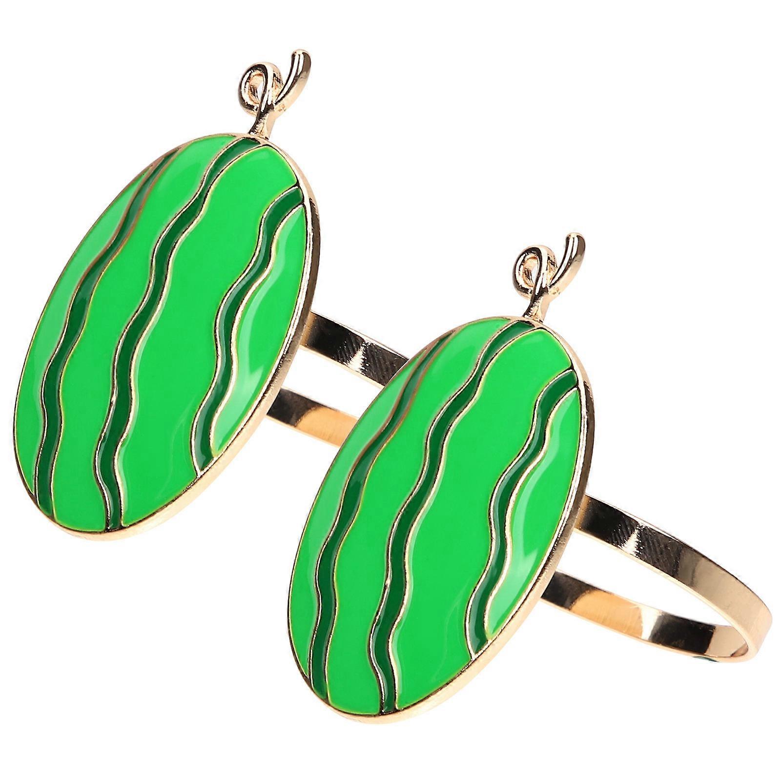 8Pcs Decorative Napkin Ring Holders With Watermelon Pattern For Banquet And Family Dining 5.2x4.5cm
