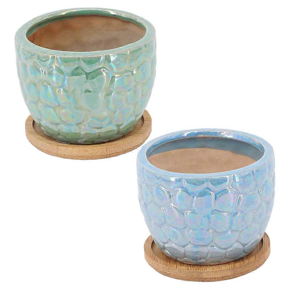 Creative Flowerpots Ceramic Flower Pots for Storage Use 4Sets