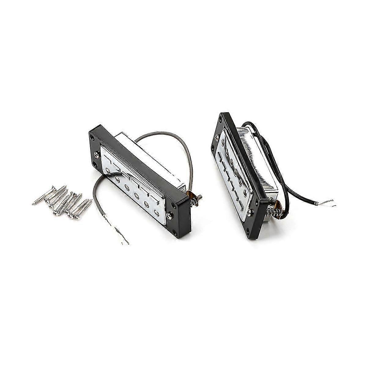2 Pcs Mini 6 String Guitar Humbucker Pickups With Black Ring For Electric Guitar Parts