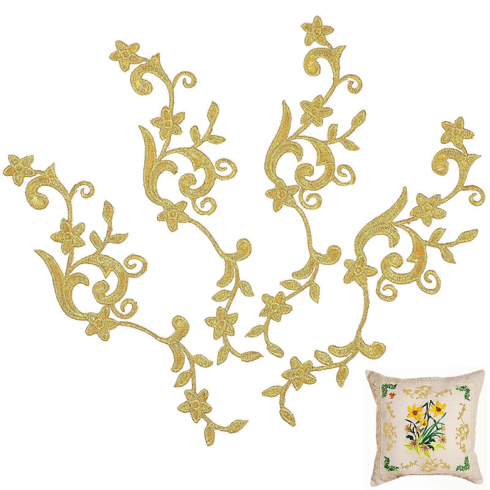 Iron on Patches Garment Patches for Sewing Use 15Pairs Gold Embroidery