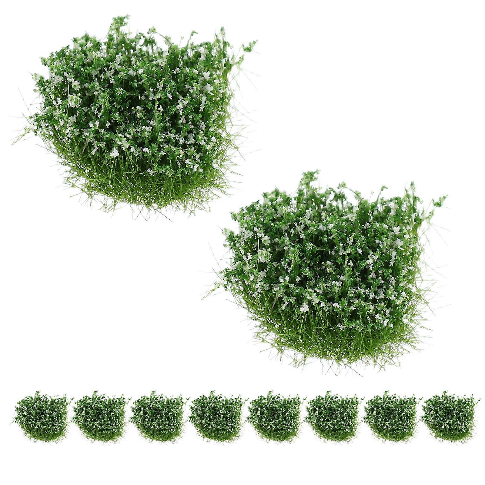 Artificial Decorative Grass Tufts White Simulation Grass Clusters for DIY 50Pcs