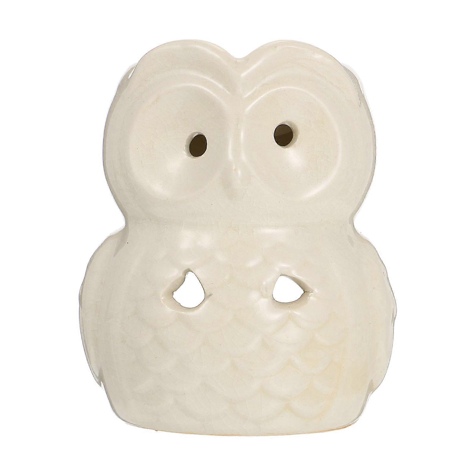 Owl Shaped Ceramic Incense Burner Decorative Aroma Diffuser 2Pcs Set