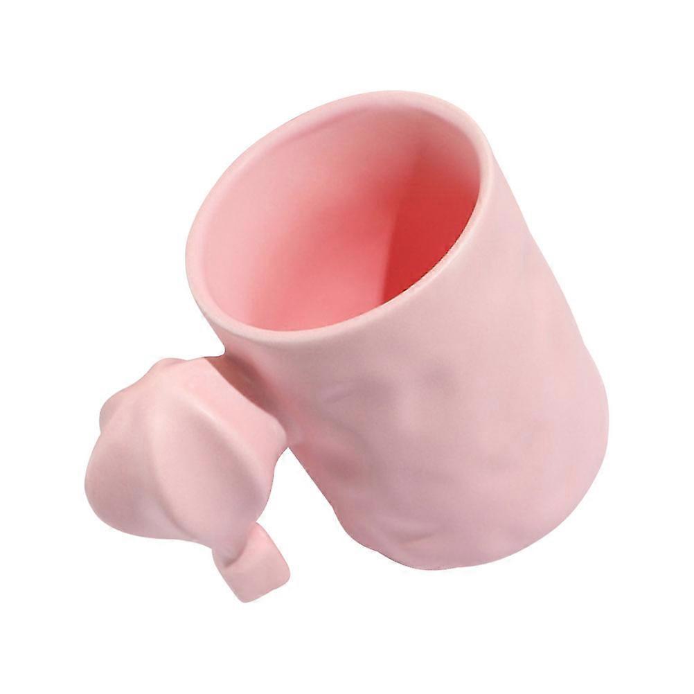 3D Ceramic Mug Ceramic Water Holder for Home Use 3Pcs Pink Set