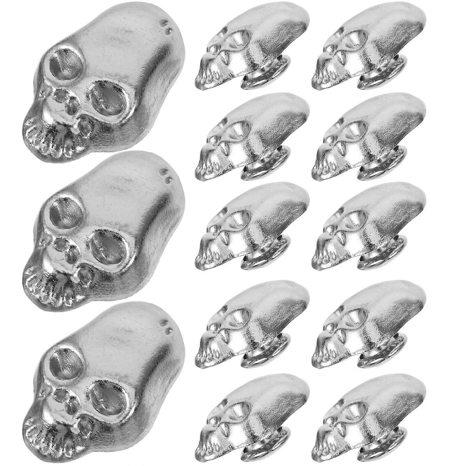 Crafting Skull Studs Silver Alloy Rivets for Decoration 100Pcs Pack