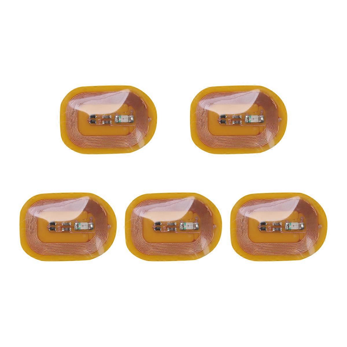 5Pcs NFC Flash Nail Sticker LED Bare Chip Luminous Lamp, Green Light