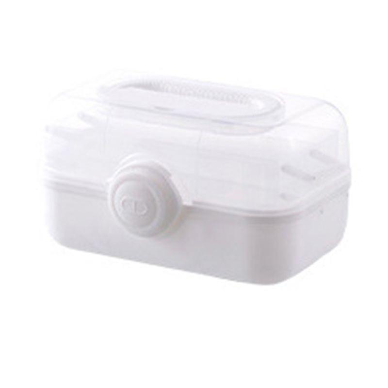 Medicine Storage Box Plastic Multi Layer Large Capacity Medicine Cabinet for Household White(medium)