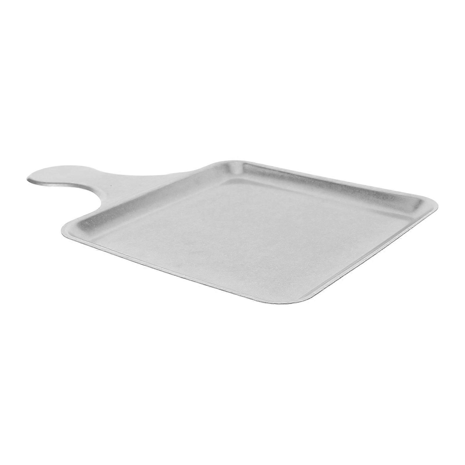 Retro Stainless Steel Pan Grilling Plate for Barbecue Serving 2Pcs Square