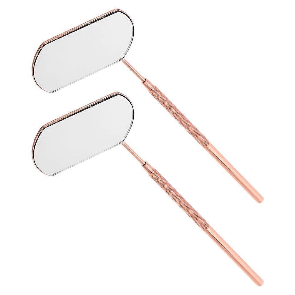 Eyelash Mirror 6 Pcs Portable Handheld Mirror For Lash Tech Supplies Makeup Application Travel Use Rose Gold Precision Lash Work