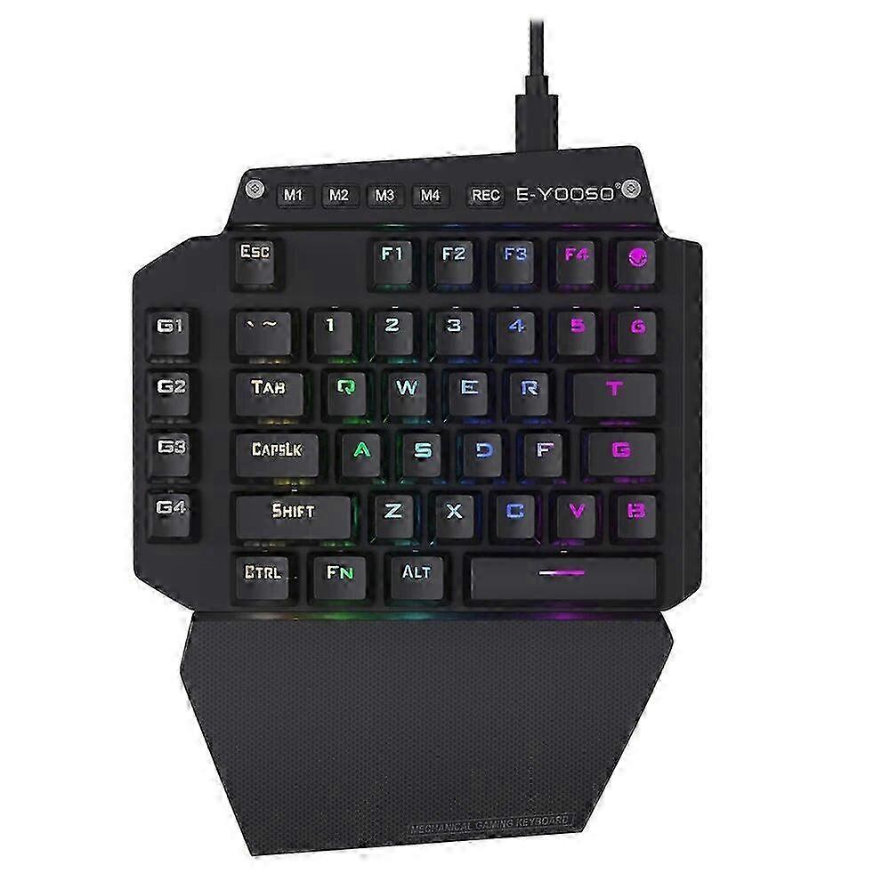 44 Keys USB Wired Left Hand Keyboard Single Hand Keyboard Mechanical Keypad Game Keyboard for Mobile Tablet Laptop PUBG Game LOL 26s
